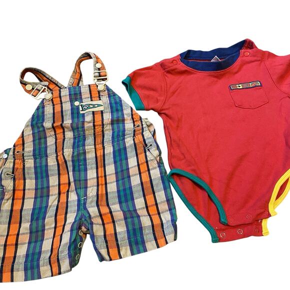 Gymboree Other - Vintage 90s Gymboree Colorful Bodysuit Romper Unisex Infant 9-18 Months Lot Of 2